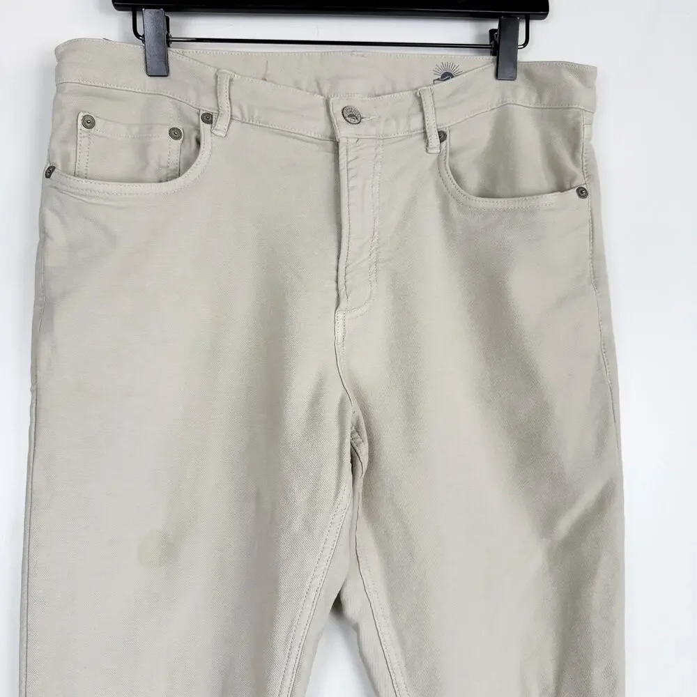 Faherty Stretch Terry 5 Pocket Pant Men's Khaki Beige - W34 L30 34x30